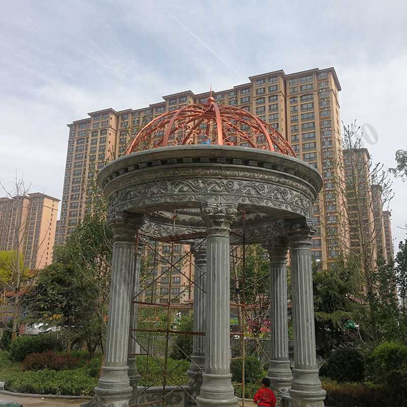 歐式景觀亭子，小區(qū)石雕涼亭，大理石石材亭子