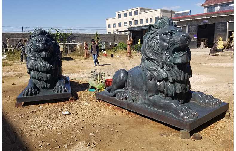 銅雕塑廠家，歐式銅獅子，匯豐銀行銅獅子