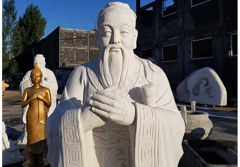 石雕孔子像，大理石孔子像，漢白玉孔子像