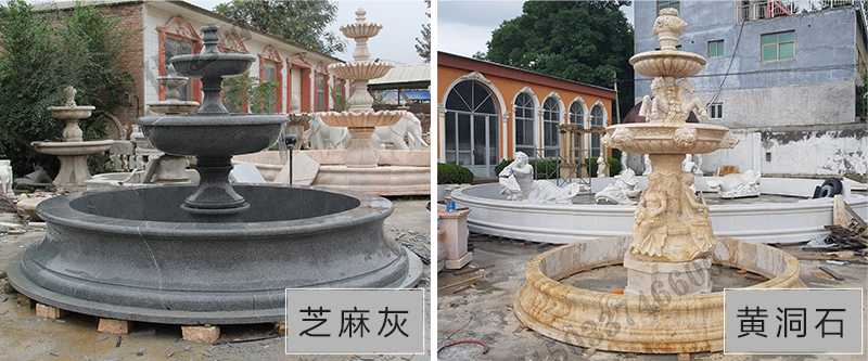大理石景觀噴泉材質(zhì)，石雕噴泉工廠，定制大理石景觀噴泉