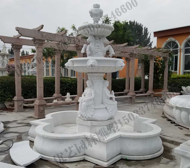 大理石噴泉，歐式人物動(dòng)物噴泉，室外景觀噴泉定制