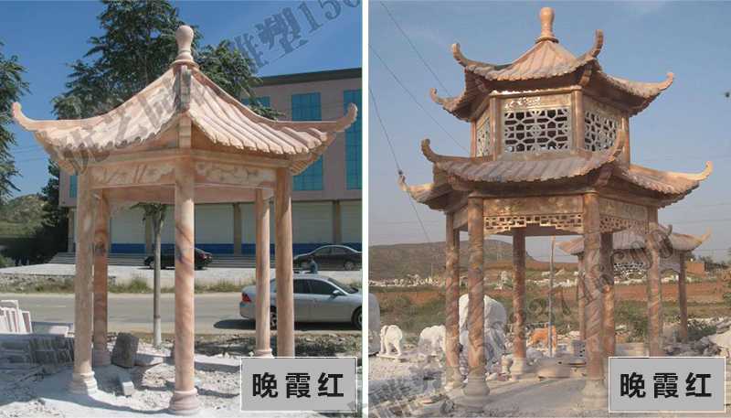 中式大理石涼亭，石雕涼亭廠家，石雕景觀涼亭定制