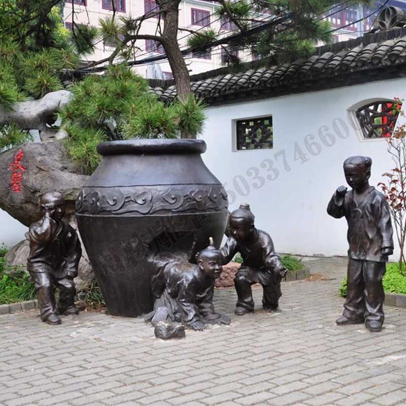 銅小孩雕塑，兒童銅雕塑
