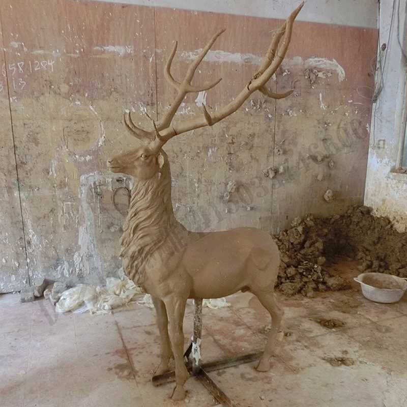 銅鹿泥模，麋鹿泥模，青銅鹿雕塑，銅鹿擺件4.jpg