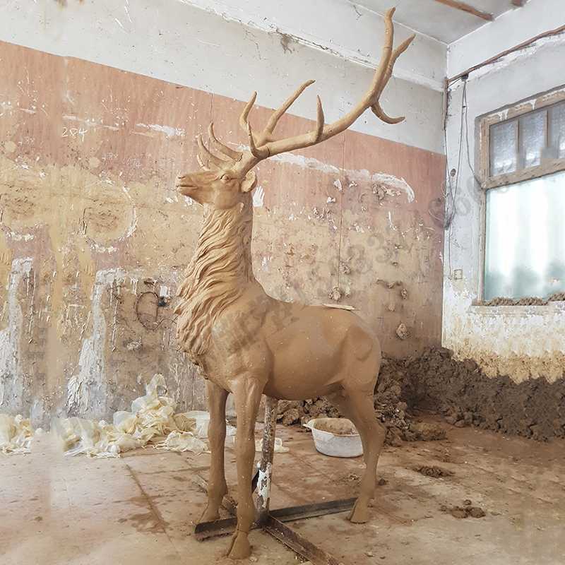 銅鹿模型，銅麋鹿雕塑，麋鹿模型，銅麋鹿泥模1.jpg
